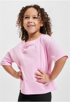 Girls Organic Oversized Pleat Tee girlypink