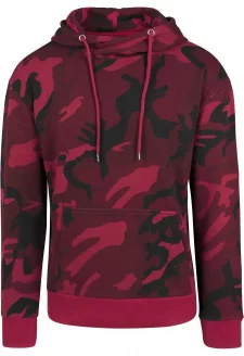 High Neck Camo Hoody burgundy camo