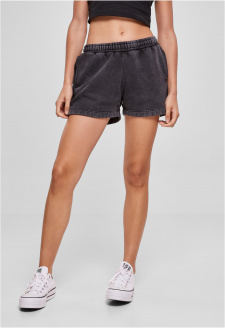 Ladies Stone Washed Shorts black