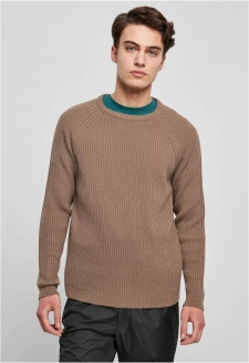 Ribbed Raglan Sweater darkkhaki