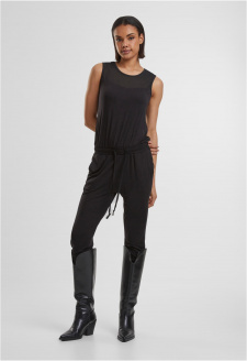 Ladies Tech Mesh Long Jumpsuit black