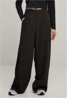 Ladies Ultra Wide Pleat-Front Pants black