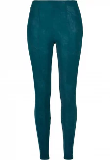 Ladies Washed Faux Leather Pants jasper