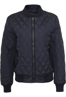 Ladies Diamond Quilt Nylon Jacket navy