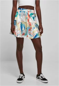 Ladies AOP Satin Mini Skirt softyellowvacation