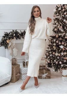 Komplet damski dzianinowy DELIGHT ecru Dstreet AY1117