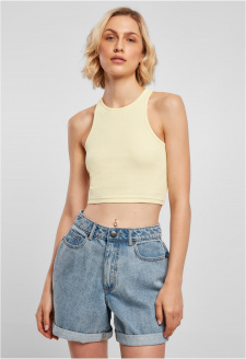 Ladies Cropped Rib Top softyellow