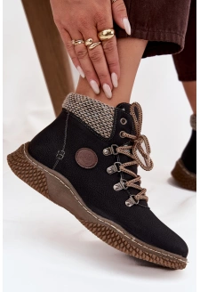 Ocieplane Botki Trapery Damskie Czarne Zenaya