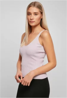 Ladies Rib Knit Top softlilac