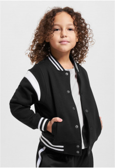 Boys Inset College Sweat Jacket black/white