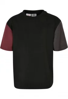 Boys Organic Oversized Colorblock Tee black