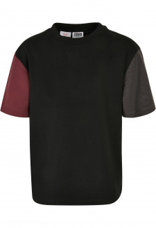 Boys Organic Oversized Colorblock Tee black