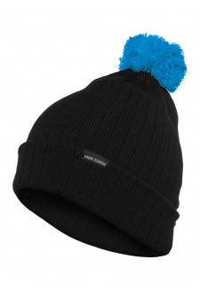 Contrast Bobble Beanie blk/tur