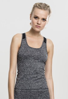 Ladies Active Melange Trainings Top charcoal/white/black