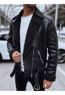 Kurtka ramoneska męska skórzana czarna Dstreet TX4712