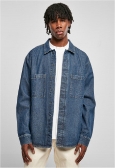 Oversized Denim Pocket Shirt mid indigo washed