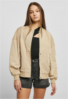 Ladies Recycled Oversized Light Bomber Jacket unionbeige