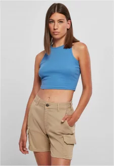 Ladies Cropped Rib Top horizonblue