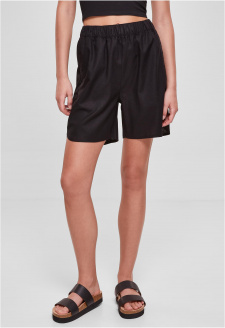 Ladies Linen Mixed Shorts black