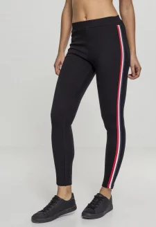 Ladies 3-Tone Tape Leggings black/firered/white/navy