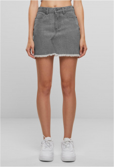 Ladies Heavy Mini Denim Skirt new grey washed