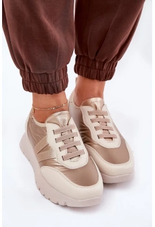 Buty Sportowe Damskie Na Platformie Vinceza 58510 Złote