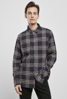 Checked Campus Shirt darkblue/rustred