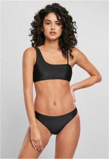 Ladies Recycled Asymmetric Tank Top Bikini black