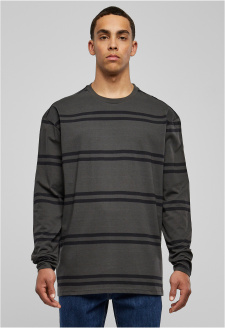 Oversized Striped Longsleeve blackbird/black