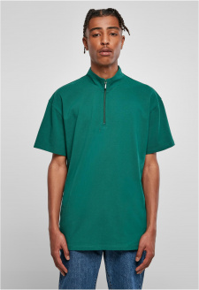 Boxy Zip Pique Tee green