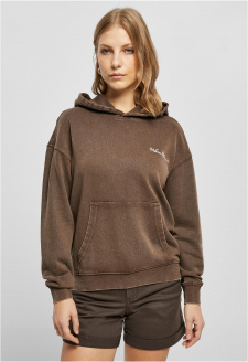 Ladies Small Embroidery Terry Hoody brown