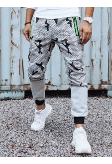 Spodnie męskie dresowe moro jasnoszare Dstreet UX4453