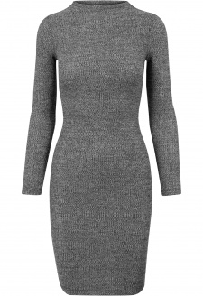 Ladies Rib Dress charcoal