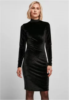 Ladies Velvet Turtle Neck Dress black
