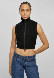 Ladies Short Knit Vest black