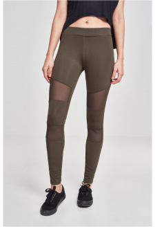 Ladies Tech Mesh Leggings dark olive