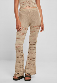 Ladies Flared Crochet Knit Leggings softseagrass