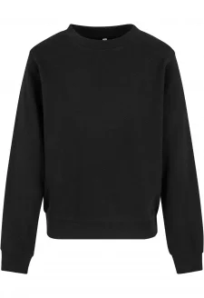 Girls Oversized Light Terry Crewneck black
