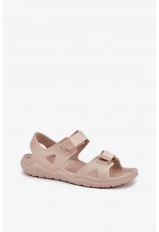 Piankowe Sandały Damskie Na Platformie Big Star RR274A515 Beżowe