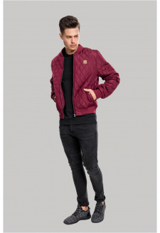 Diamond Quilt Nylon Jacket burgundy