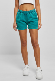 Ladies Stone Washed Shorts watergreen