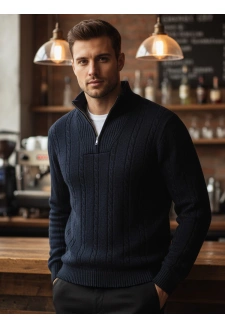 Sweter męski ze stójką granatowy Dstreet WX2326