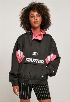 Ladies Starter Colorblock Halfzip Windbreaker black/pinkgrapefruit