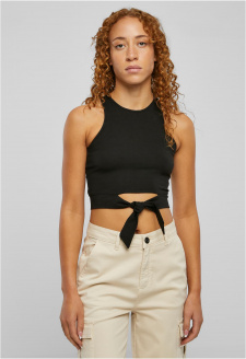 Ladies Cropped Knot Top black