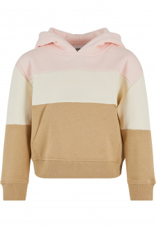 Girls Oversized 3-Tone Hoody pink/whitesand/unionbeige