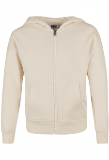 Girls Organic Terry Zip Hoody whitesand