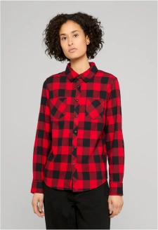 Ladies Turnup Checked Flanell Shirt blk/red