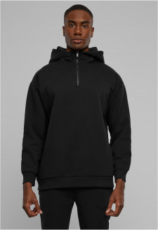 Zipped High Neck Hoody black