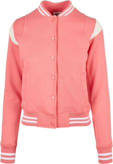 Ladies Inset College Sweat Jacket palepink/whitesand