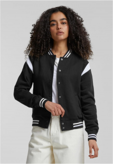 Ladies Inset College Sweat Jacket blk/wht